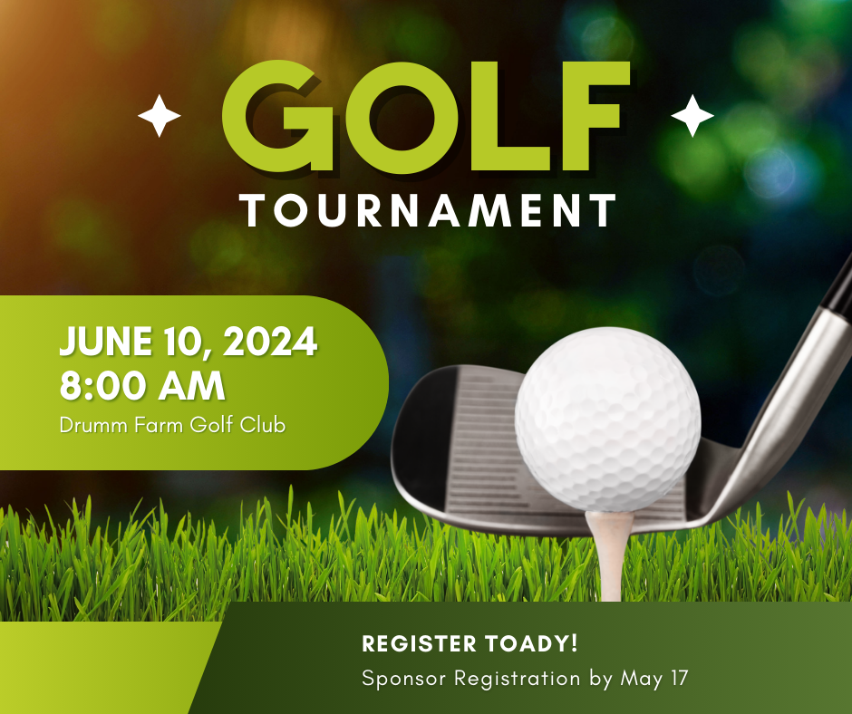Green Golf tournament flyer- June 10, 2024 at 8:00am. Register today! Sponsor registration by May 17